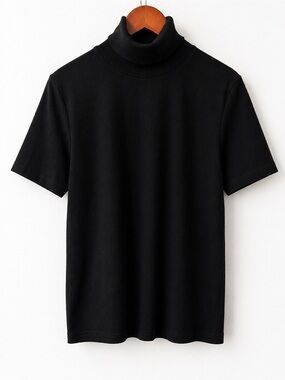 Zara Women’s Black Mock Neck Short Sleeve Top NWT Size M
